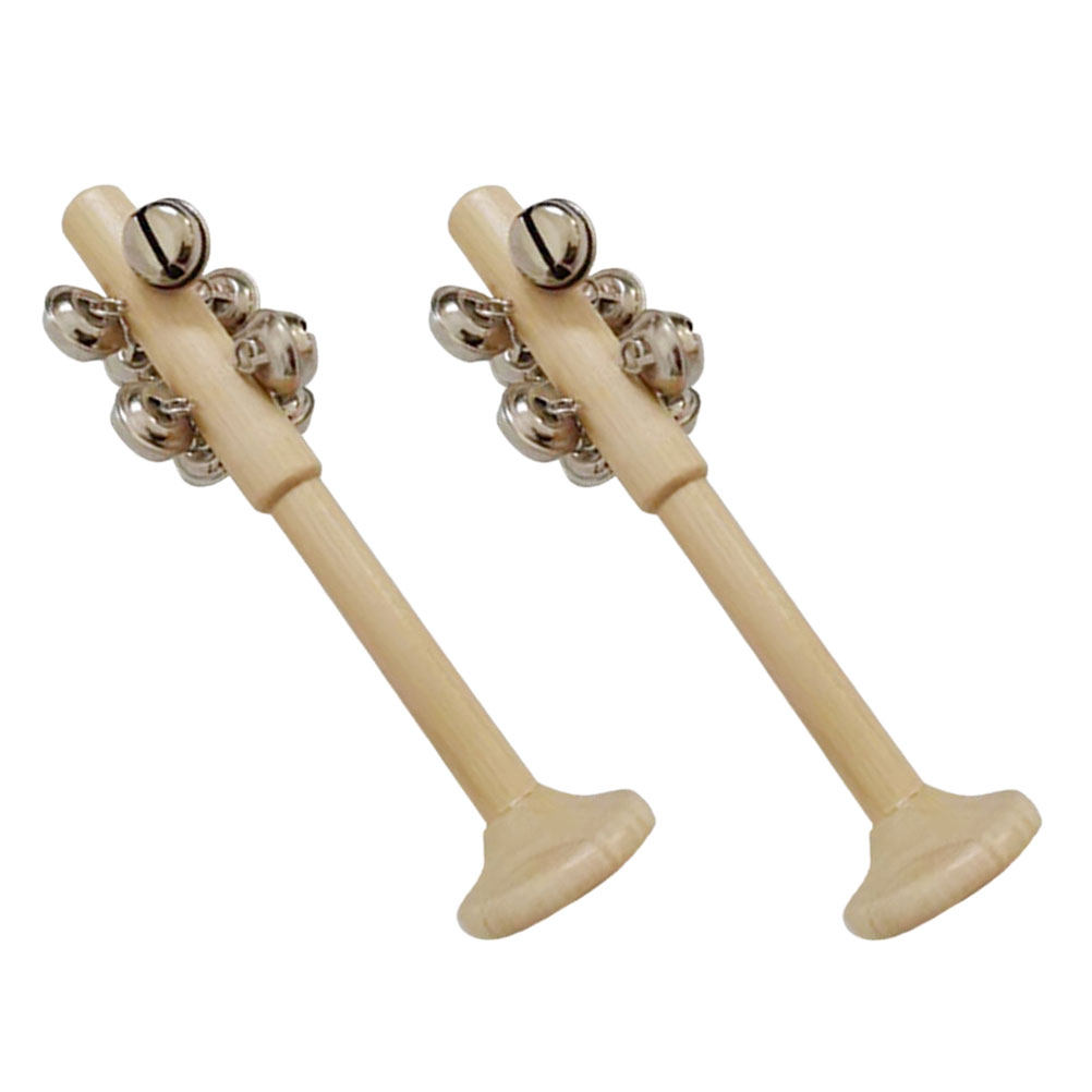 Musical Instrument For Toddlers - 2個入り木製スティックベル 幼児向け教育用楽器 早期音楽教育 聴覚と触覚を刺激
