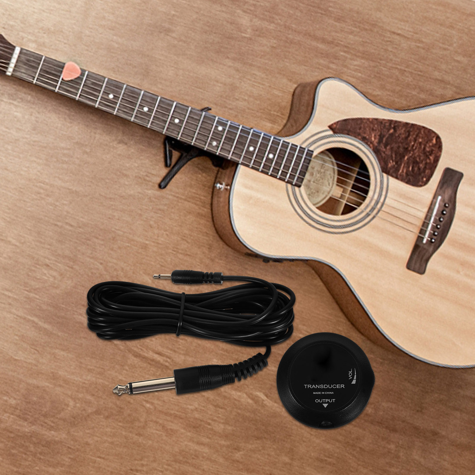 Musical Instrument Accessories - ギター用ピックアップトランスデューサー。コンパクトなアコースティック楽器用センサー。ウクレレにも対応。簡単に取り付け可能。音楽アクセサリー。