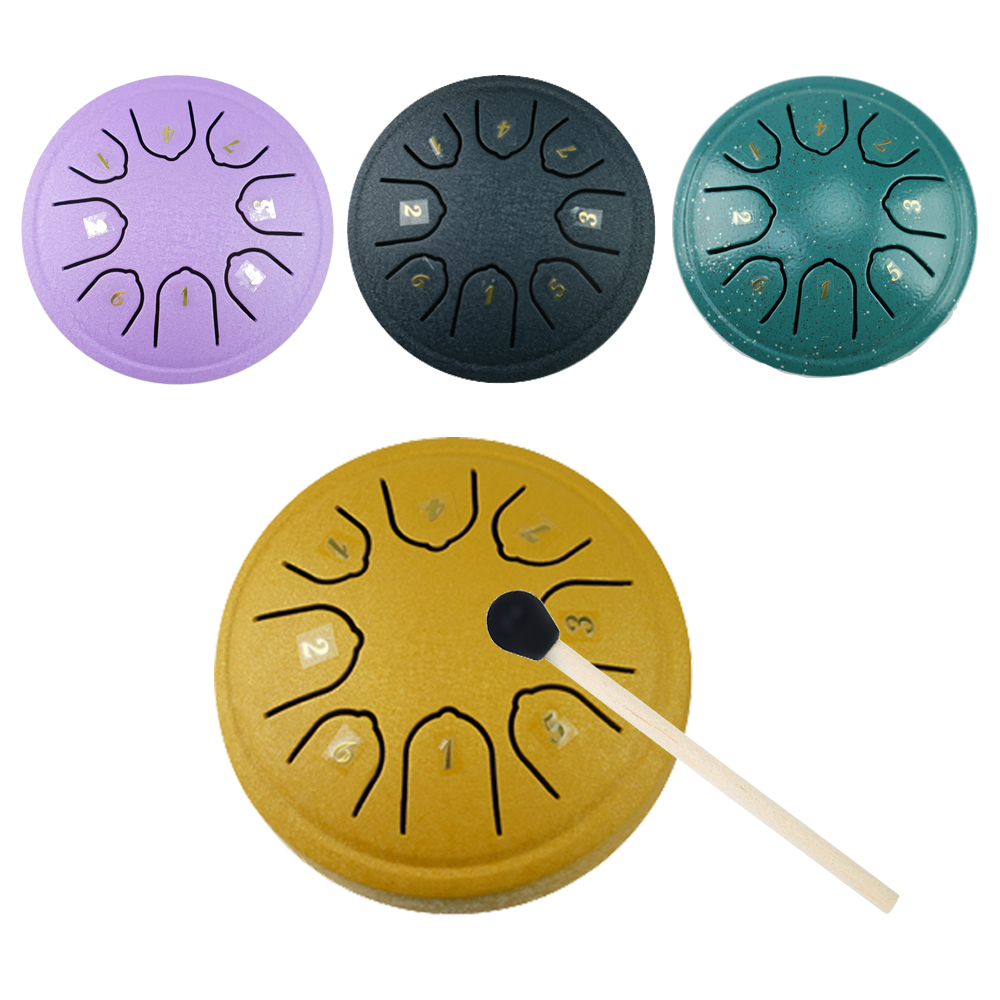 Musical Instrument Percussion - 4.5 インチ 8 トーン舌ドラム鋼音楽ドラムドラムスティック誕生日プレゼント子供の音楽おもちゃ打楽器