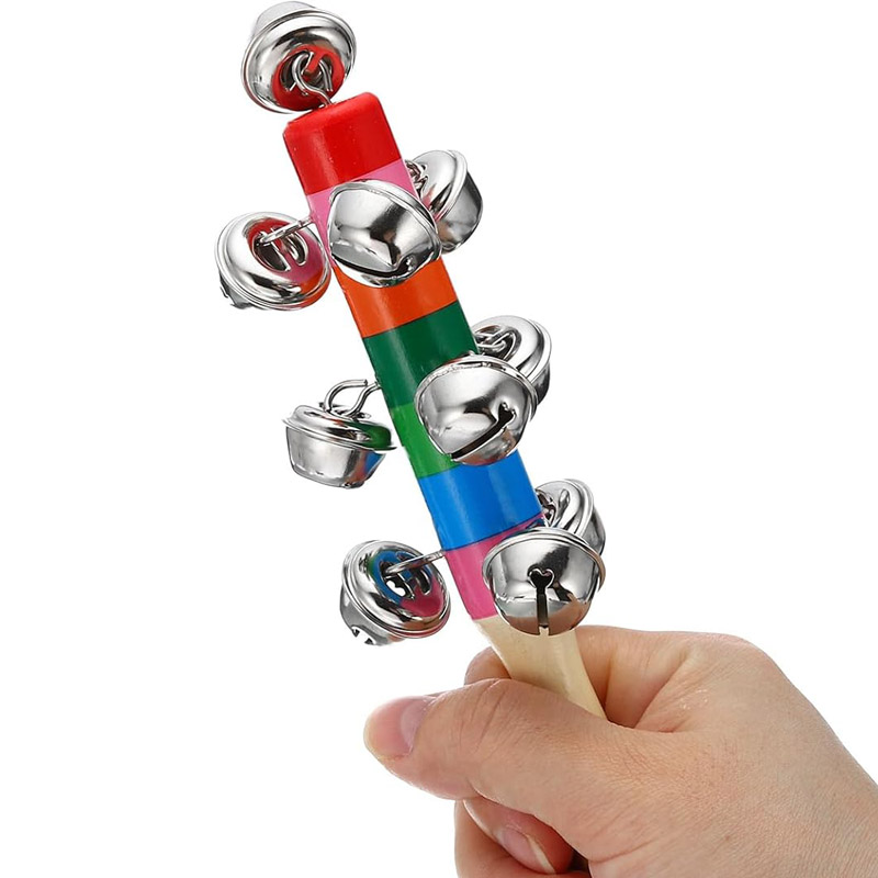 5 個木製ジングルハンドベルレインボースティックシェーカーガ - Musical Instrument For Toddlers のレビューと価格