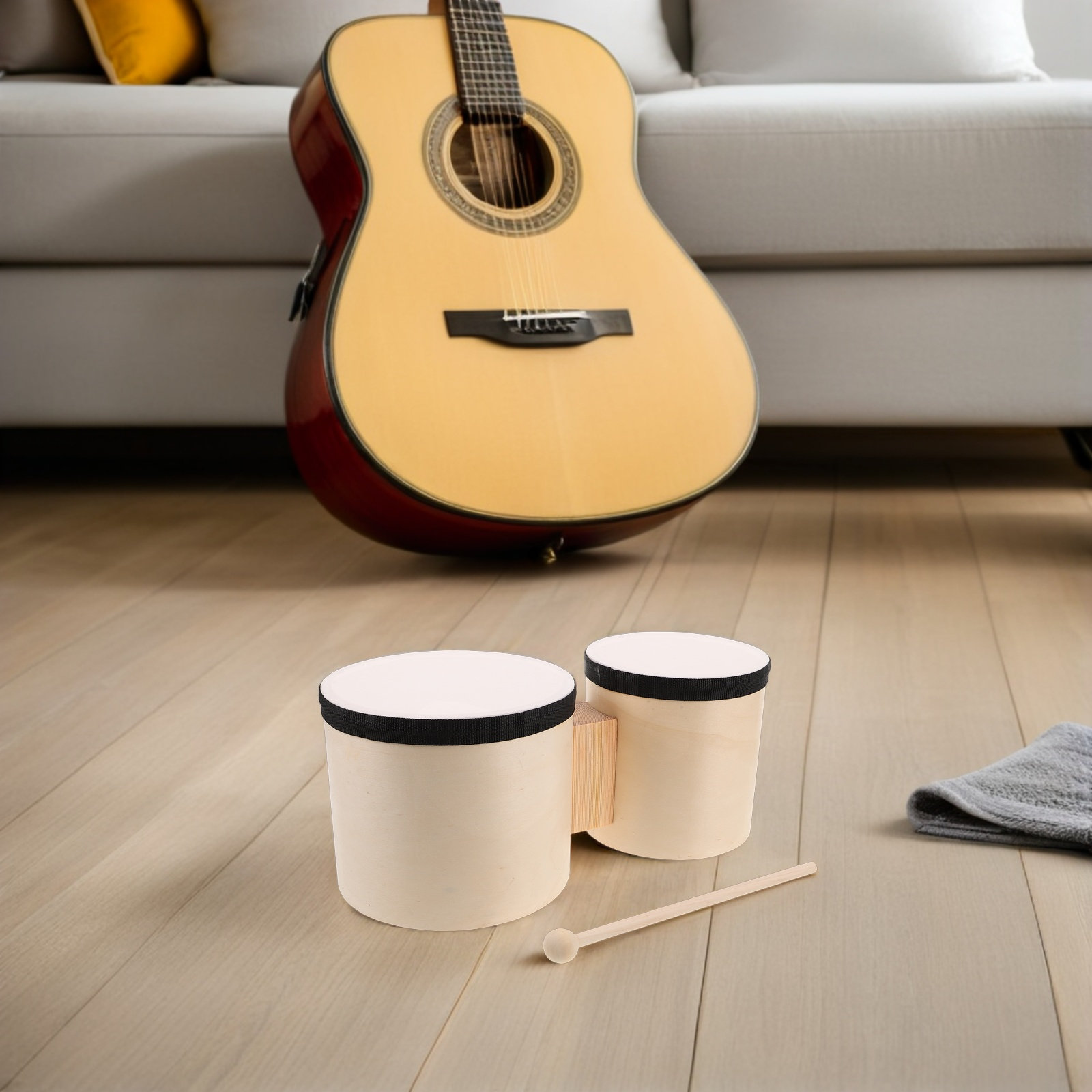 1セット、初心者向けの木製手ドラム（ボンゴ）、5インチと6イ - Musical Instrument Percussion のレビューと価格