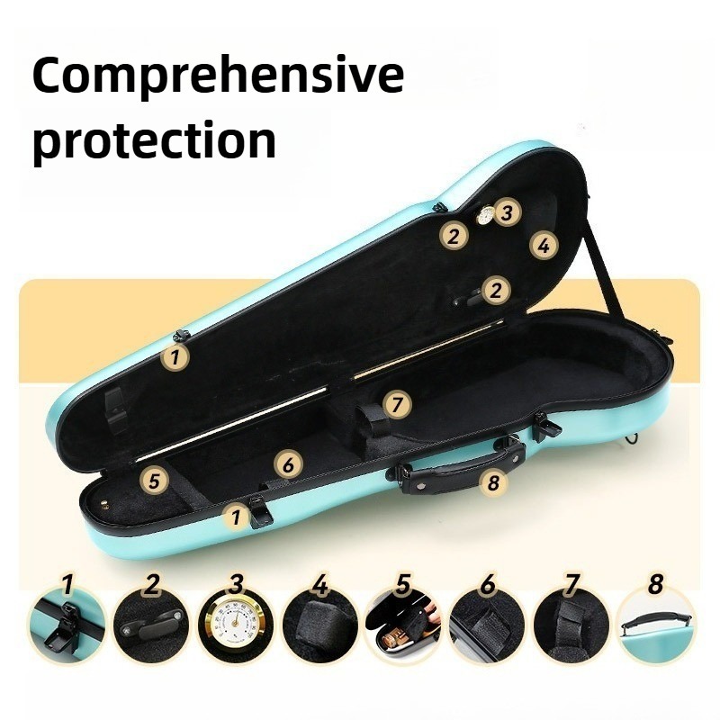 カーボンファイバーバイオリンケース落下防止衝突防止保護ケース - Musical Instrument Accessories のレビューと価格