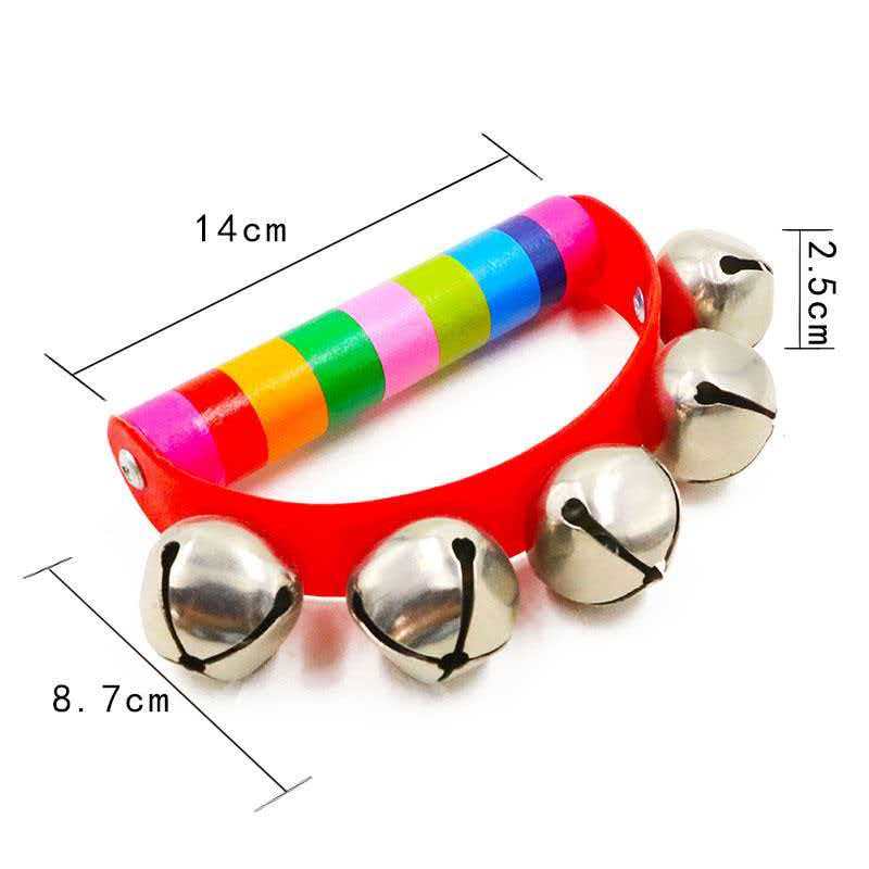 レインボーハンドジングルベル木製ハンドル打楽器ミュージカルシ - A Musical Instrument You Shake のレビューと価格