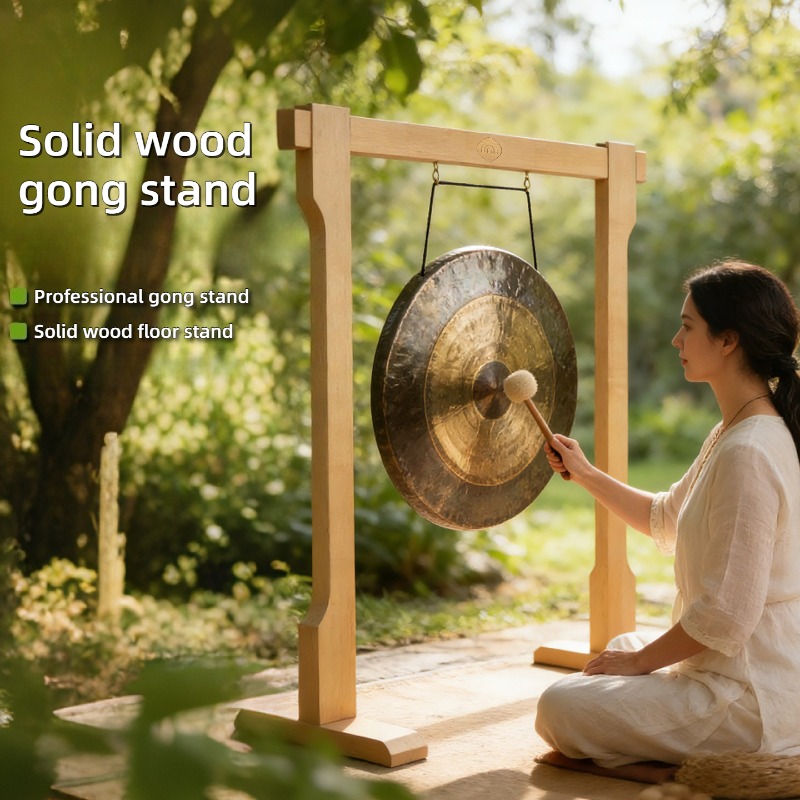 無垢材の頑丈なゴングスタンドプロフェッショナル手作りの安定し - Musical Instrument Accessories のレビューと価格