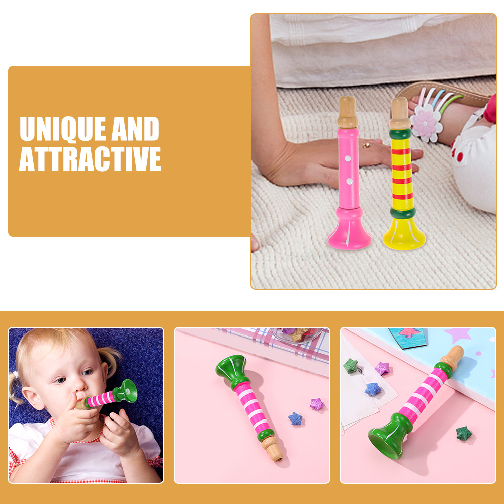 幼児や未就学児向けの、カラフルな小型木製リコーダー4本セット - Musical Instrument For Toddlers のレビューと価格