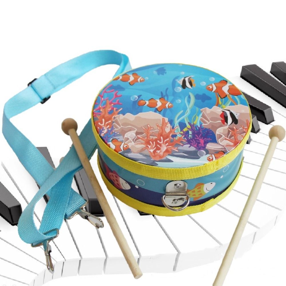 木製子供用ドラム 両面ドラムスティック ストラップ付き 楽器 - Musical Instrument Percussion のレビューと価格