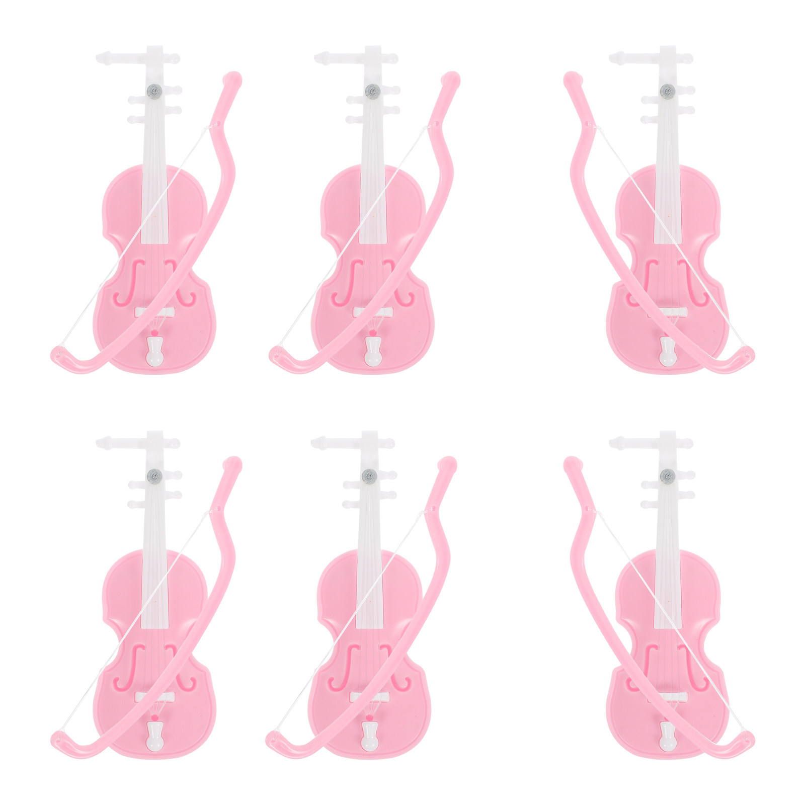 ミニバイオリン装飾品 6個入り。アンティーク風のプラスチック - Musical Instrument Photo のレビューと価格