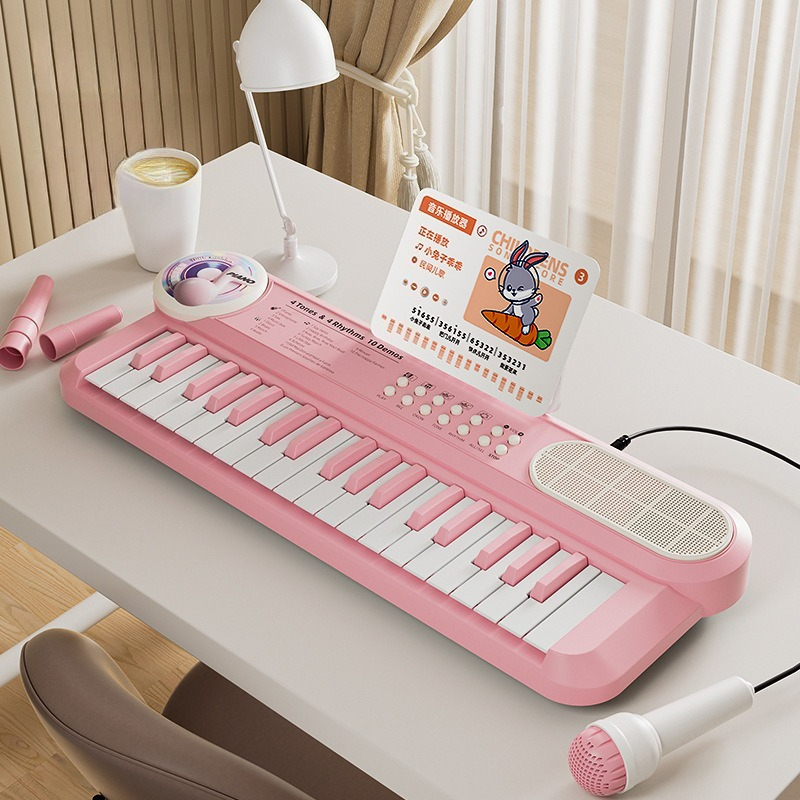 37鍵キッズ電子ピアノキーボード マイク付き 音楽教育玩具  - Musical Instrument For Toddlers のレビューと価格
