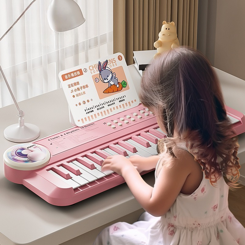 37鍵キッズ電子ピアノキーボード マイク付き 音楽教育玩具  - Musical Instrument For Toddlers のレビューと価格